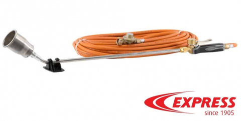 - Arzatoare pe gaz - Set torță pentru acoperiș Express inox – arzător 100S + gât L400, mâner metalic 640, furtun 20 m și reductor