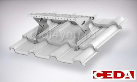 Set treapta acces acoperis, 40cm, din otel, pentru invelitoare cu tigla metalica ondulata, dimensiune tigla 350/20 mm [1]