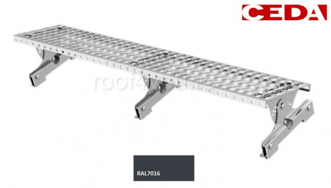 - Sisteme acces pe acoperis - Set treapta acces acoperis pentru invelitoare cu tabla click sau dublu falt, din otel prevopsit, 120cm