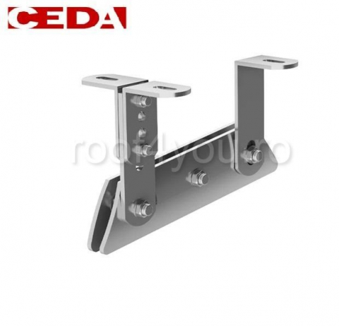 Trepte acces pe acoperis - Suport treapta din aluminiu pentru tabla faltuita,Tip N, cu suruburi din otel inoxidabil, RAL Aluminiu natural
