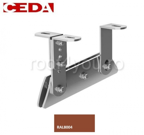 Suport treapta din aluminiu pentru tabla faltuita,Tip N, cu suruburi din otel inoxidabil, RAL Aluminiu natural [1]