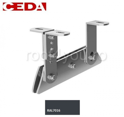 Suport treapta din aluminiu pentru tabla faltuita,Tip N, cu suruburi din otel inoxidabil, RAL Aluminiu natural [1]