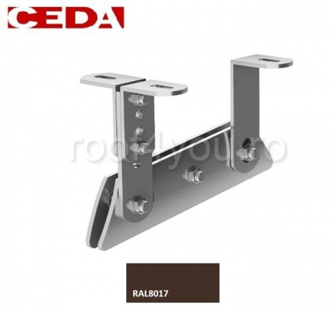 Suport treapta din aluminiu pentru tabla faltuita,Tip N, cu suruburi din otel inoxidabil, RAL Aluminiu natural [1]
