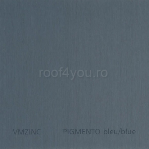 - Tabla din titan zinc prepatinat - Titan zinc PIGMENTO Blue, rola de 1000mm si grosimea de 0.70mm, Vmzinc