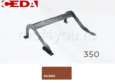 - Trepte din otel - Trepte pentru acces pe acoperis de tabla, din otel prevopsit, modul 350, latime 420mm