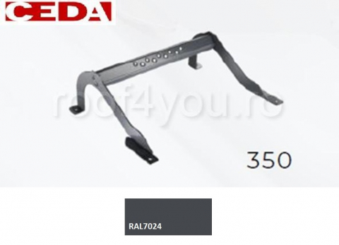 - Trepte din otel - Trepte pentru acces pe acoperis de tabla, din otel prevopsit, modul 350, latime 420mm