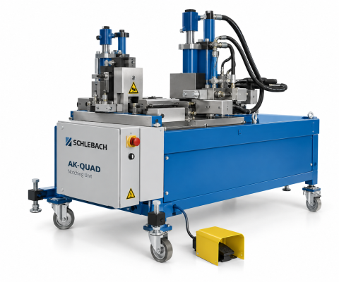 SCHLEBACH - Unitate electrohidraulica de stantare pentru panouri Click, SCHLEBACH AK-QUAD