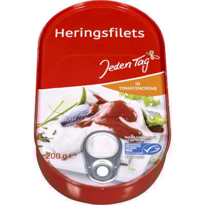 CONSERVE PESTE - FILE HERING IN CREMA DE ROSII 200G JT