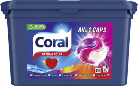 DETERGENȚI - CORAL PADS ALL IN 1 COLOR 16CAPS
