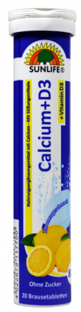 VITAMINE / EFERVESCENTE - PASTILE EFERVESCENTE CALCIU 20 TAB SUNLIFE 