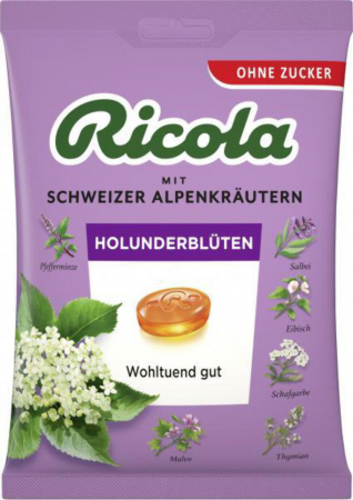 PRODUSE FARA ZAHAR - RICOLA FARA ZAHAR CU GUST DE SOC 75G