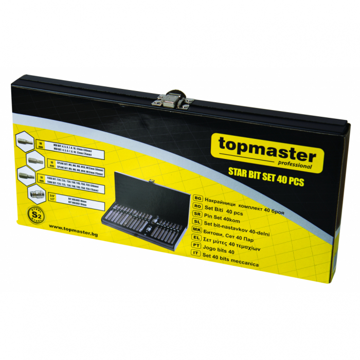 Set 40 biti mecanica S2, steel, CR-V Top Master 390171 [2]