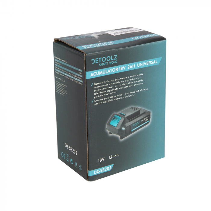 Acumulator 18V/2AH, Universal, bormasina, flex, Detoolz DZ-SE202 [5]