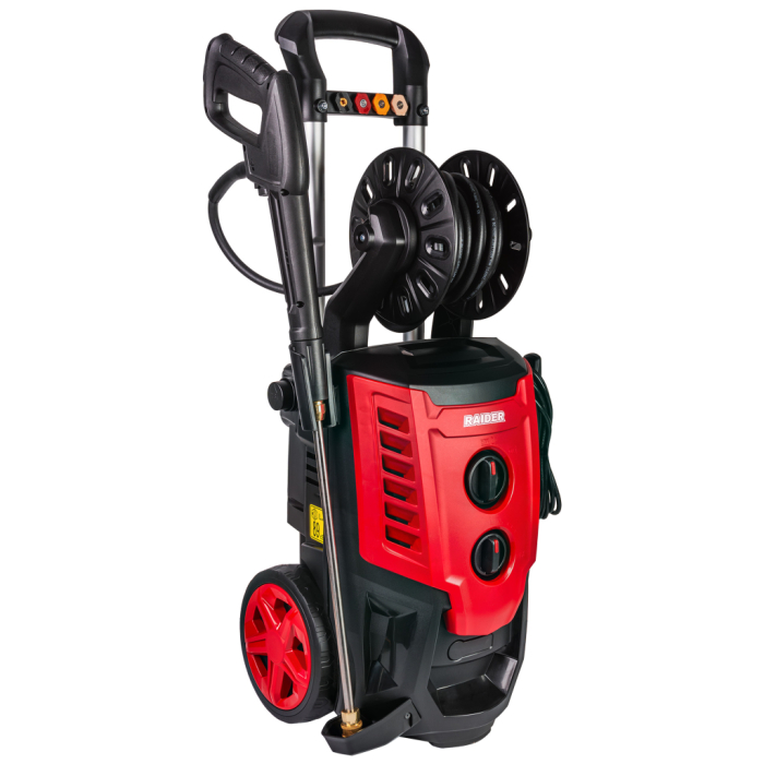Aparat de spalat cu jet, 2500 W, 195 bar, 230 V, tambur furtun, pistol, recipient spuma, 5 duze, RAIDER [4]