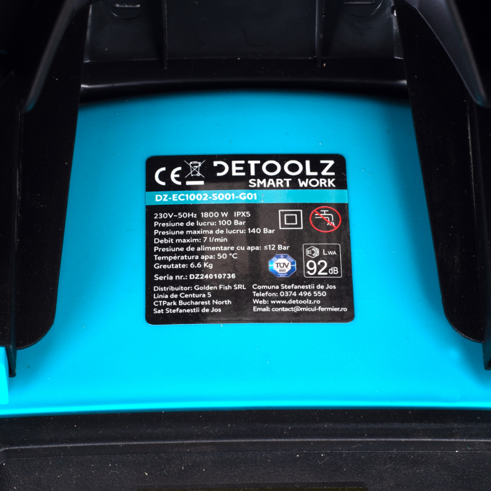 Aparat de spalat cu presiune,jet 140 bar 1800W, Detoolz DZ-EC1002-S001-G01 [9]