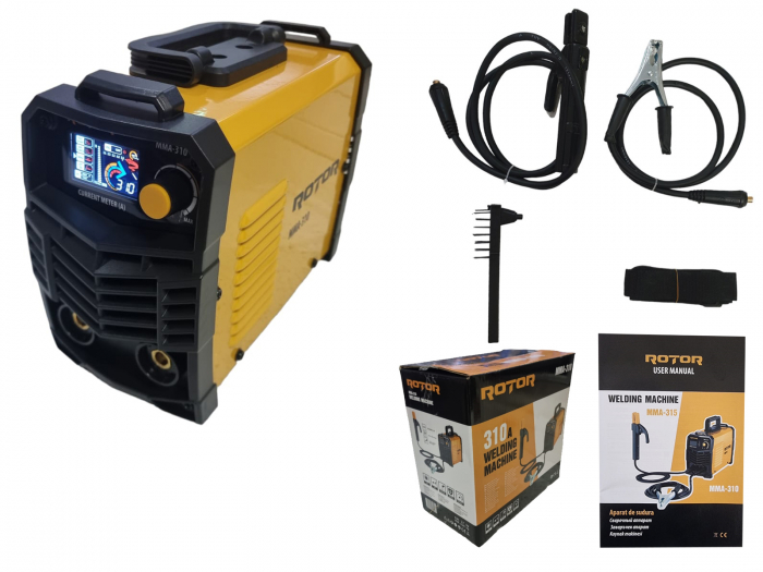 Aparat de sudura tip invertor, 310A, accesorii incluse, afisaj digital color, electrod 1.6-5.0mm, Rotor-310A [2]