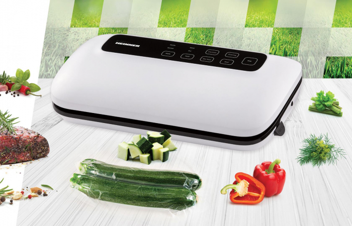 Aparat de vidat si sigilat, alimente, uscate/umede, rola pungi inclusa, 120W, Heinner [1]