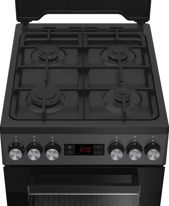 Aragaz cu cuptor electric, 4 arzatoare gaz, 8 functii, convectie 3D, lumina, 50 x 60 cm, Antracit, BEKO [5]