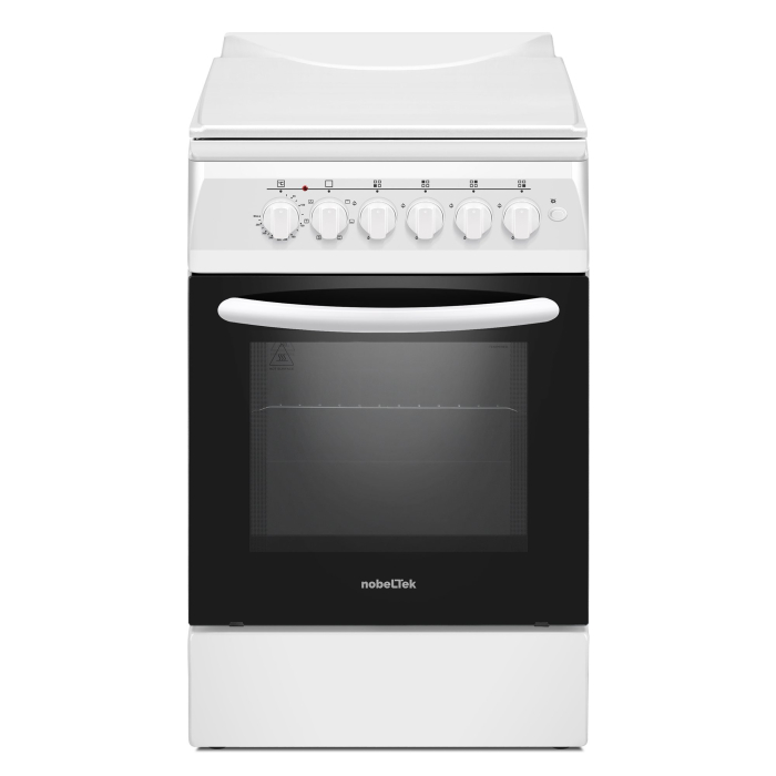 Aragaz cu cuptor electric, 4 arzatoare gaz, aprindere electrica, ventilator, lumina cuptor, Alb, NOBELTEK [2]