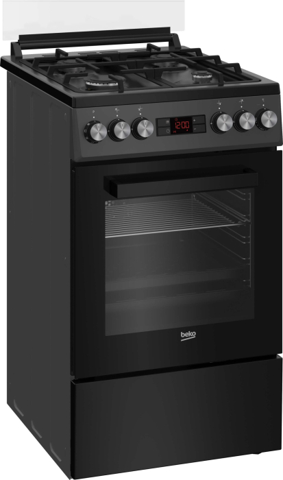 Aragaz cu cuptor electric, 4 arzatoare gaz, convectie 3D, clasa A, timer, grill, lumina, 50 x 60 cm, Antracit, BEKO [2]