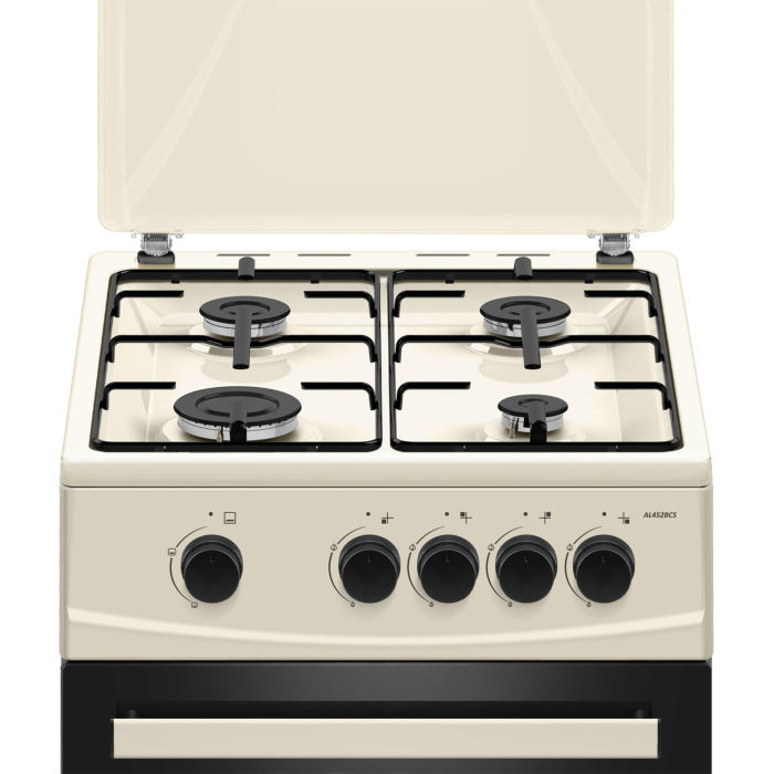 Aragaz cu cuptor pe gaz, 4 arzatoare, 50 x 50 cm, 2 in 1, Gpl + GN, cuptor 52 L, Beige, ALBATROS [2]