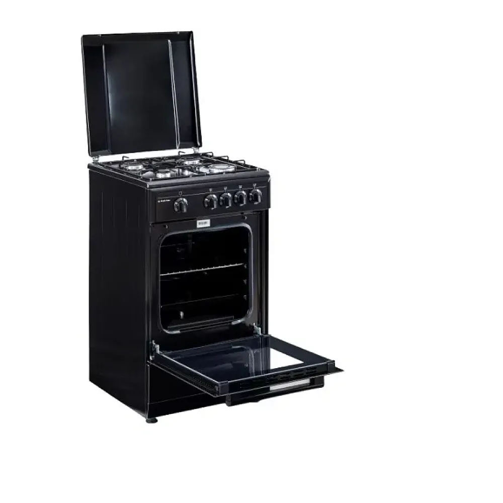 Aragaz cu cuptor pe gaz, 4 arzatoare, 50 x 55 cm, duze Gpl, volum cuptor 49 L, Negru, Studio Casa Viva Galaxy [2]