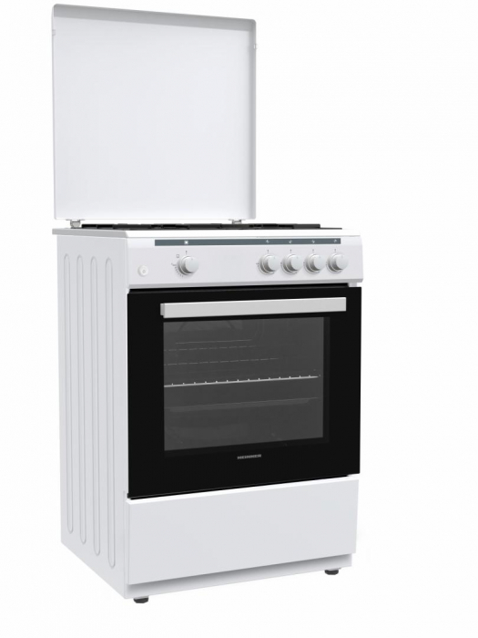 Aragaz cu cuptor pe gaz, 4 arzatoare, aprindere electrica, 60 cm, duze GPL, HEINNER [1]