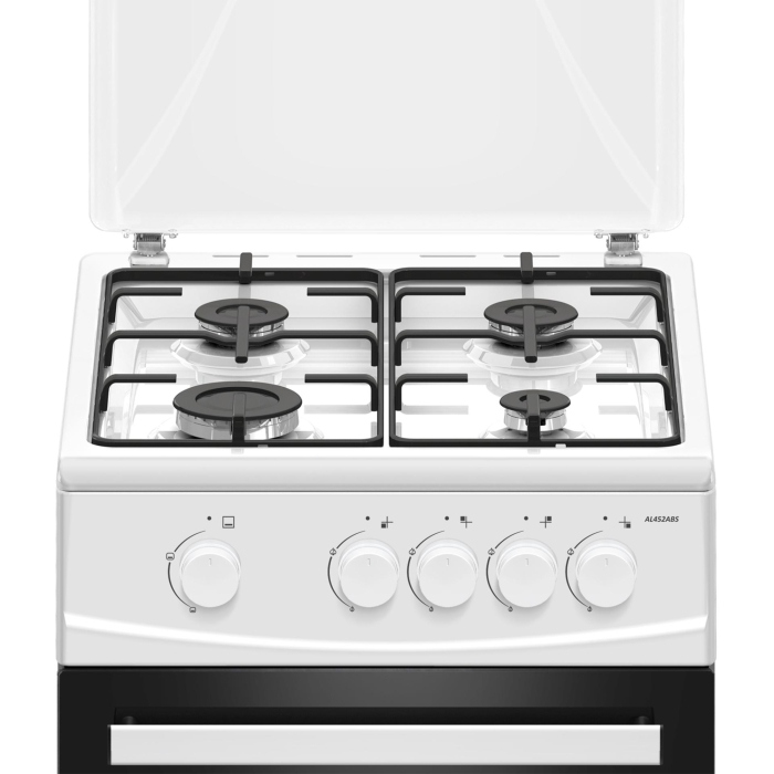 Aragaz cu cuptor pe gaz, 4 arzatoare gaz, 50 x 50 cm, 2 in 1, Gpl + GN, cuptor 52 L, Alb, ALBATROS [2]
