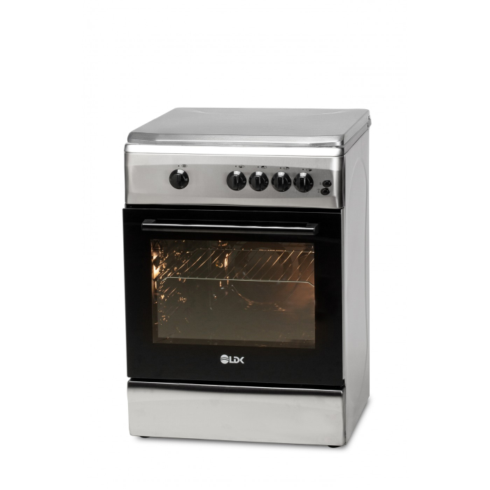 Aragaz cu cuptor pe gaz, 4 arzatoare, GPL + GN, aprindere electrica, lumina cuptor, rotisor, grill, siguranta, 60 x 60 cm, Inox, LDK [5]