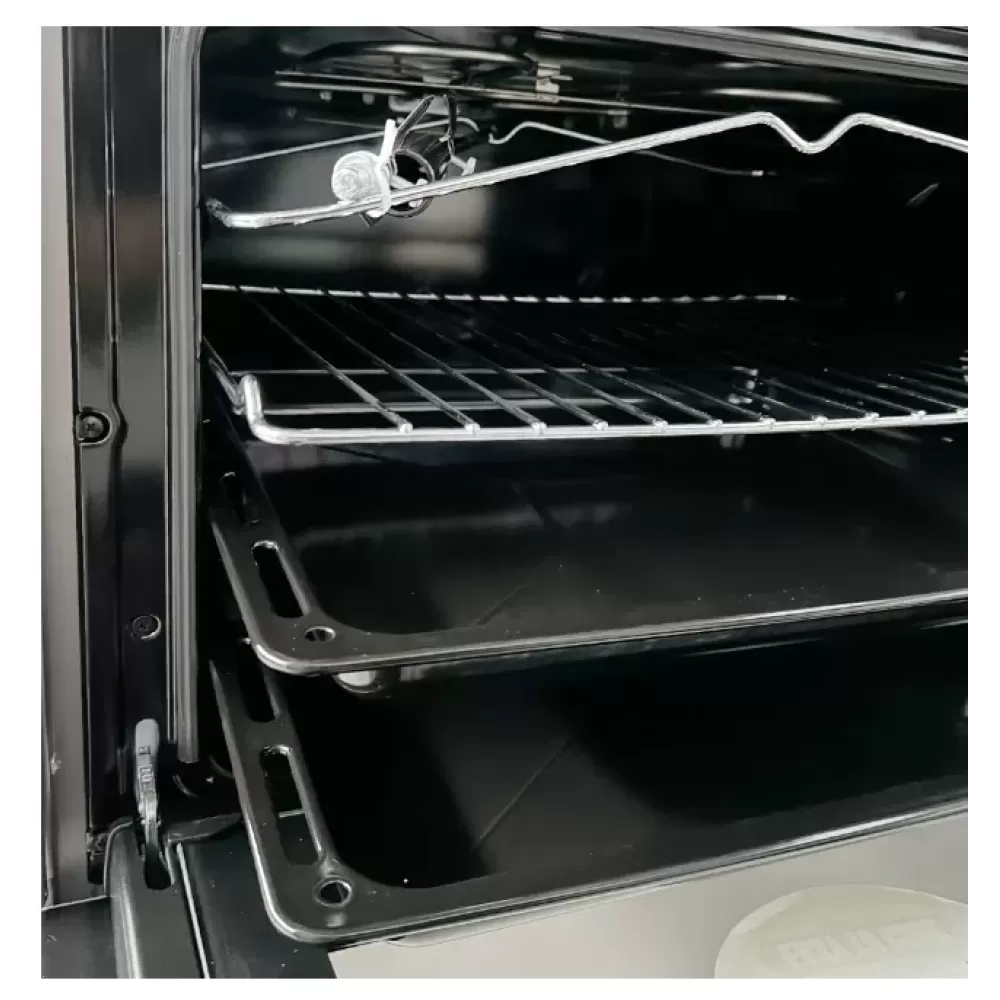 Aragaz cu cuptor pe gaz, 4 arzatoare, grill electric, rotisor, 60 x 60 cm, gratare fonta, clasa A, aprindere electrica, gri, Studio Casa Scala Graphite Grey [4]