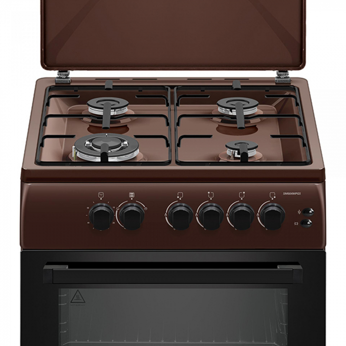 Aragaz cu cuptor pe gaz, 4 ochiuri, 60 x 60 cm, aprindere electrica, grill, timer, Samus [2]