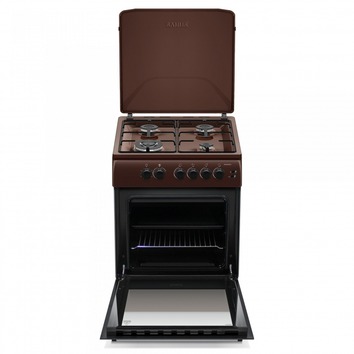 Aragaz cu cuptor pe gaz, 4 ochiuri, 60 x 60 cm, aprindere electrica, grill, timer, Samus [3]