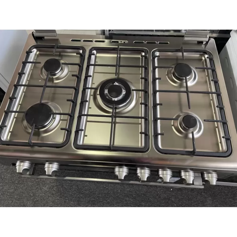 Aragaz cu cuptor pe gaz, 5 arzatoare, grill electric, rotisor, aprindere electrica, 90 x 60 cm, inox, Studio Casa Tivoli [2]