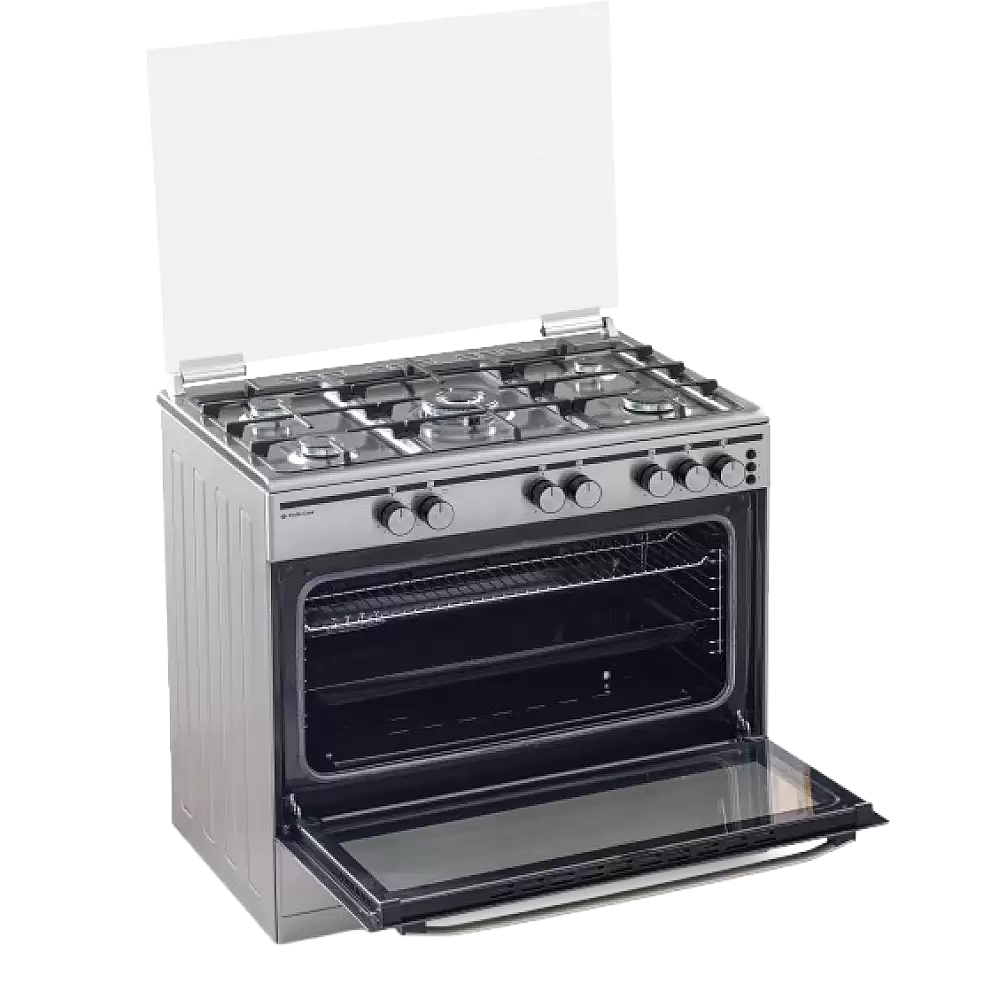 Aragaz cu cuptor pe gaz, 5 arzatoare, inox, grill, rotisor, clasa A, 90 x 60 cm, aprindere electrica, Studio Casa Grand Cucina [3]