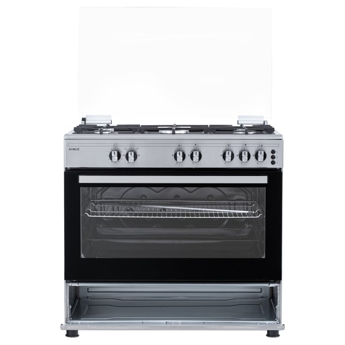Aragaz cu cuptor pe gaz, 5 ochiuri, aprindere electrica, latime 90 cm, Samus SM950AGRXS [8]