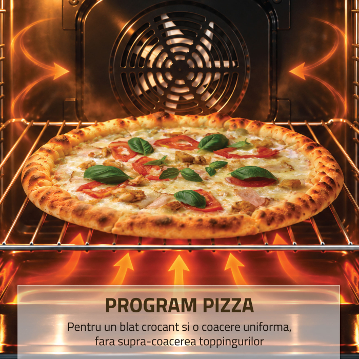 Aragaz Electric SAMUS SM569VDE Inox, Plită Vitroceramică 4 Zone, Cuptor 59 L, Clasa A, 11 Funcții, Grill, Ventilație, Touch Control, 50 cm. [6]