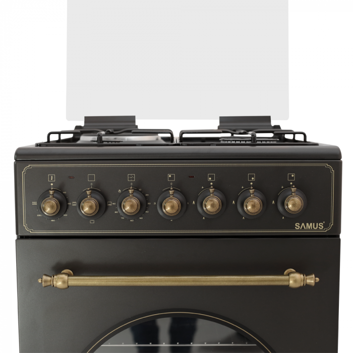 Aragaz rustic, 4 arzatoare, cuptor electric, aprindere electrica, Samus SR550EL3B [4]