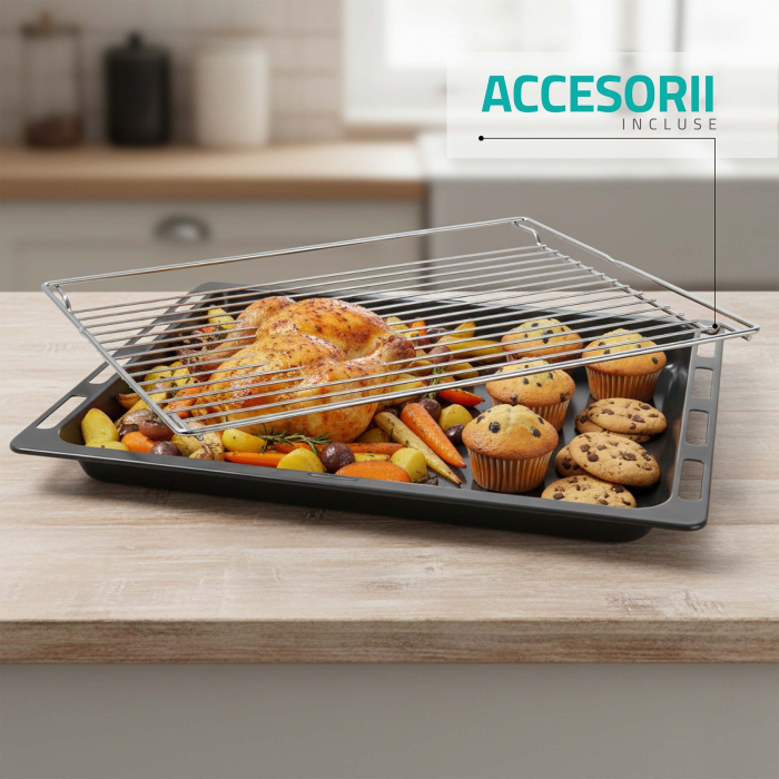 Aragaz rustic, 4 arzatoare, cuptor electric, aprindere electrica, Samus SR550EL3C [10]