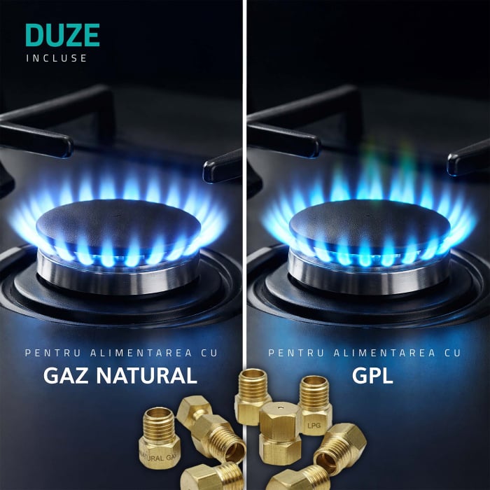 Aragaz rustic, 4 arzatoare, cuptor pe gaz, aprindere electrica, capac metalic, Samus SR660S4C1 [5]