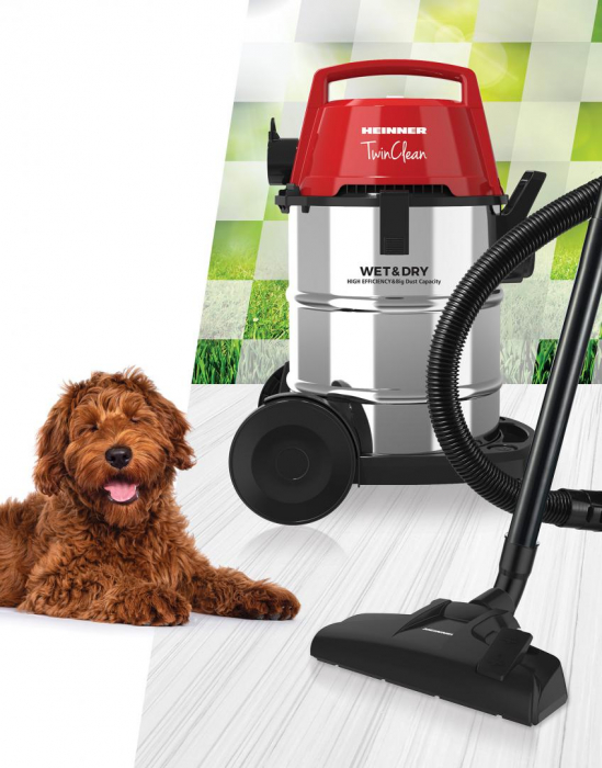 Aspirator electric, 220V, 1400W, multifunctional, aspirare umeda si uscat, 2 in 1, suflare, capacitate 21L, sac textil, filtru Hepa, Heinner [3]