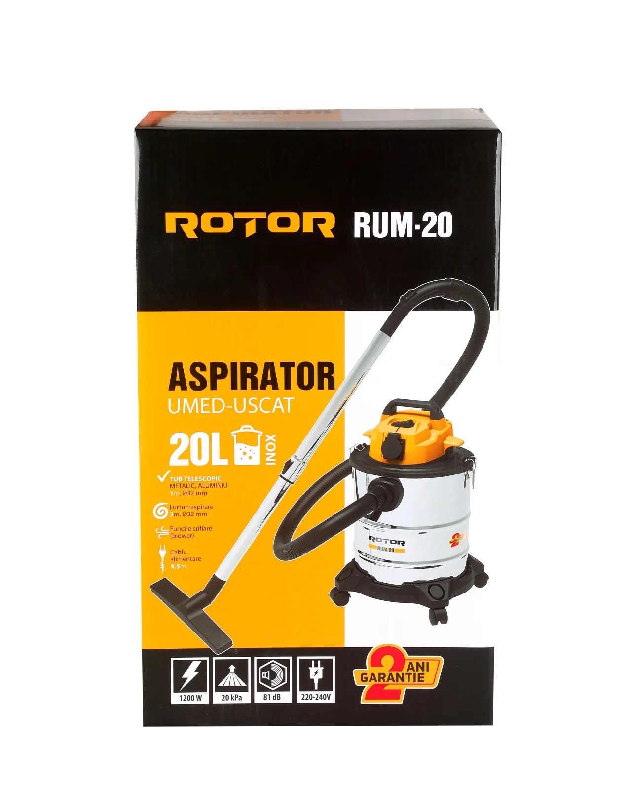 Aspirator umed-uscat, capacitate 20 L, putere 1200 W, functie suflare, filtru HEPA, ROTOR [5]