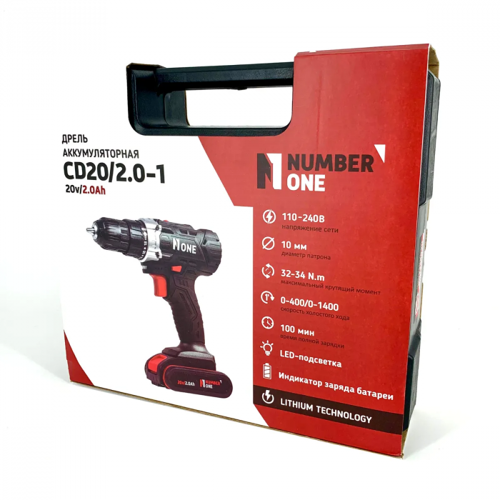 Autofiletanta Number One, pentru gaurit si insurubat, 2 acumulatori, 20 V, 2.0 Ah, LI-Ion, 32 Nm [6]