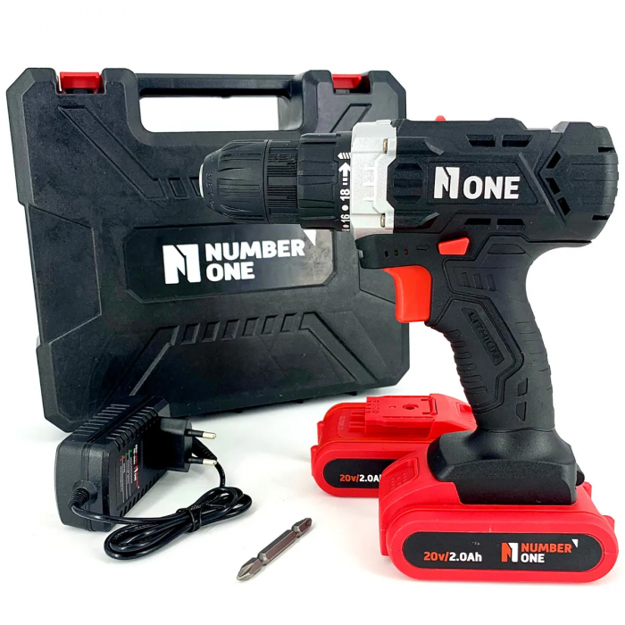 Autofiletanta Number One, pentru gaurit si insurubat, 2 acumulatori, 20 V, 2.0 Ah, LI-Ion, 32 Nm [2]