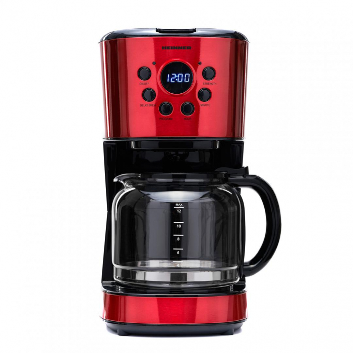 Cafetiera digitala, 1.5L, timer, afisaj LED, 900W, fitru detasabil, Heinner HCM-1500RDIX [3]