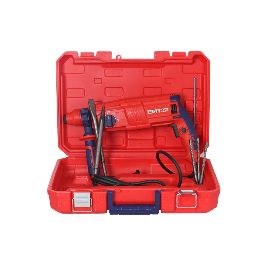 Ciocan rotopercutor, 800W, 230V, 2.5J, 3 burghie, 2 dalti incluse, valiza transport, EMTOP [6]