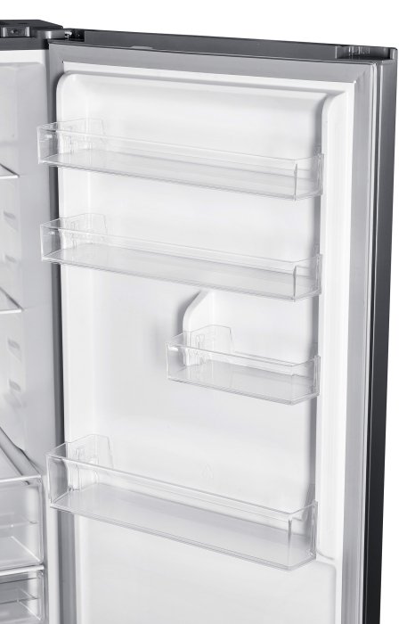 Combina frigorifica 2 usi, capacitate 347 L, NO FROST, sticla neagra, clasa F, fast freezing, Negru-Gri, PYRAMIS [3]