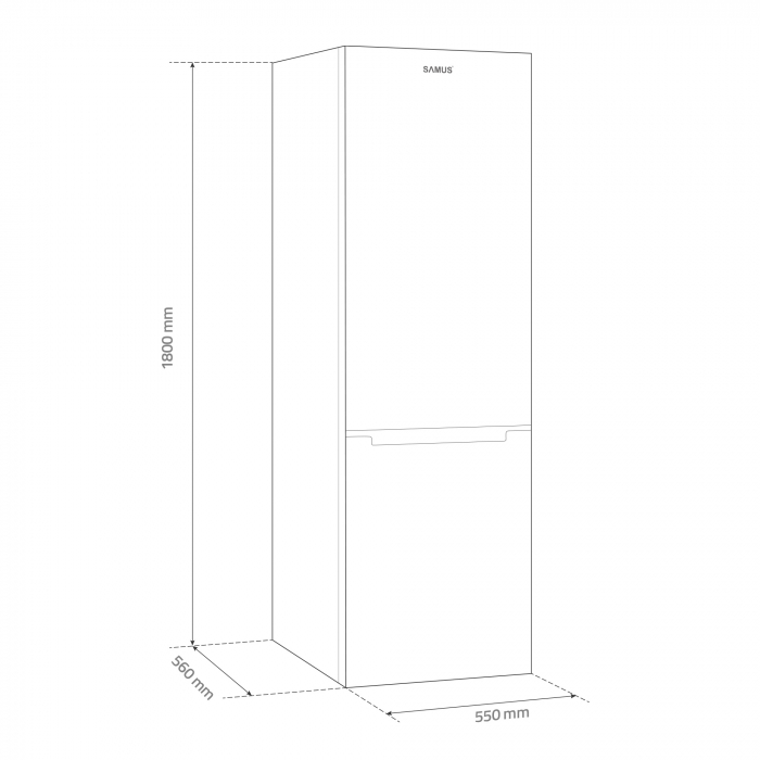 Combina frigorifica, 2 usi, congelator, 262L, Samus SCB344E [4]