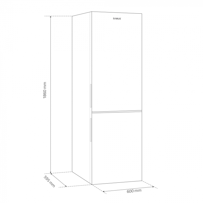Combina frigorifica, 2 usi, congelator, 315L, Samus SCW396E [3]