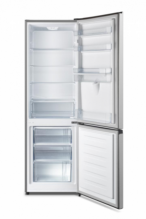 Combina frigorifica, 2 usi, congelator, capacitate 268 L, LED, dozator de apa, argintiu, HEINNER [2]