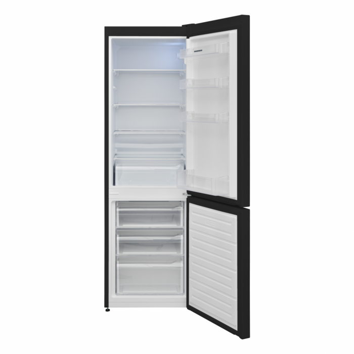 Combina frigorifica, 2 usi, congelator, capacitate 268 L, dezghetare automata, LED, negru, HEINNER [2]